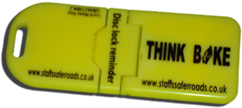 Think Bike for Staffordshire Council disc lock reminder design Think Bike disc lock reminder